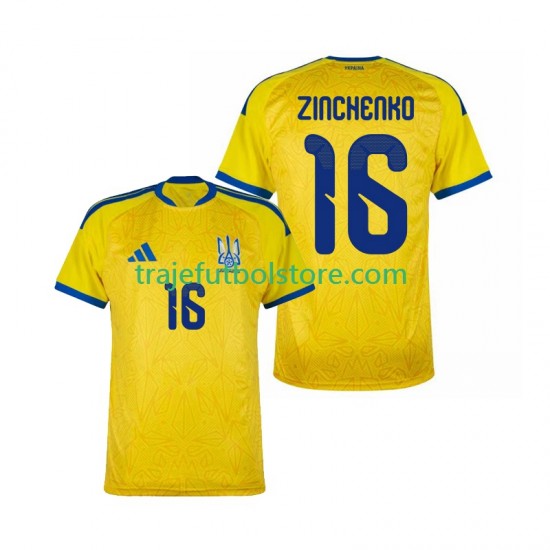 Camiseta 1ª Ucrania Oleksandr Zinchenko 16 Hombre Copa Mundial 2026 Manga Corta