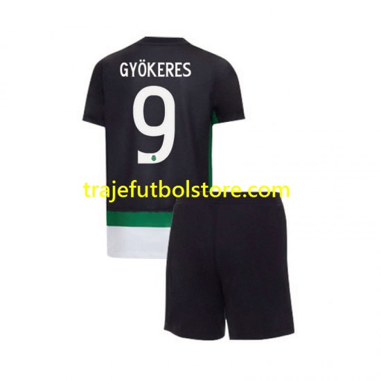 Camiseta 1ª Sporting CP Gyokeres 9 Niño 2024-2025 Manga Corta