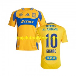 Camiseta 1ª Tigres UANL Gignac 10 Hombre 2024-2025 Manga Corta