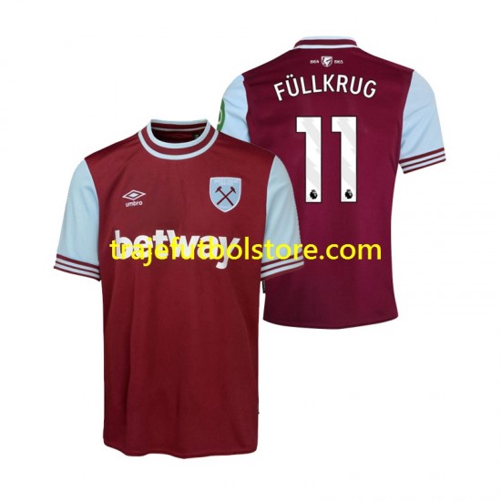 Camiseta 1ª West Ham United FULLKRUG 11 Hombre 2024-2025 Manga Corta