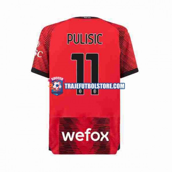 Camiseta 1ª AC Milan Christian Pulisic 11 Hombre 2023-2024 Manga Corta