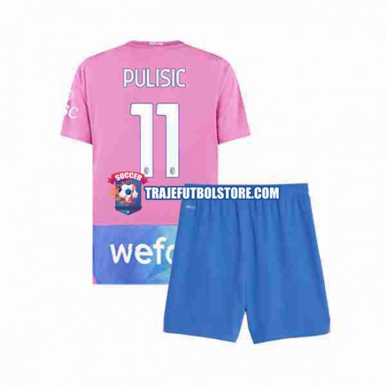 Camiseta 3ª AC Milan Christian Pulisic 11 Niño 2023-2024 Manga Corta