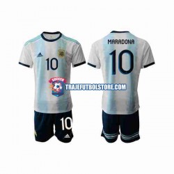 Camiseta 1ª Argentina Maradona 10 2019-2020 Niño Manga Corta