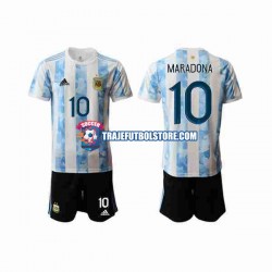 Camiseta 1ª Argentina Maradona 10 2020-2021 Niño Manga Corta