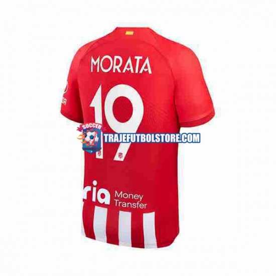 Camiseta 1ª Atlético Madrid 2 Alvaro Morata 19 Hombre 2023-2024 Manga Corta