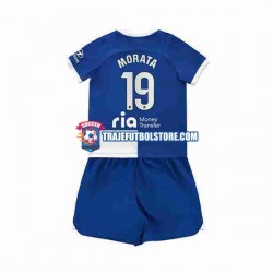 Camiseta 2ª Atlético Madrid 2 Alvaro Morata 19 Niño 2023-2024 Manga Corta