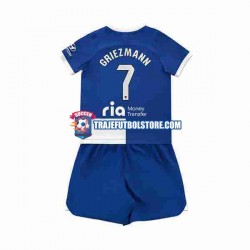 Camiseta 2ª Atlético Madrid 2 Antoine Griezmann 7 Niño 2023-2024 Manga Corta