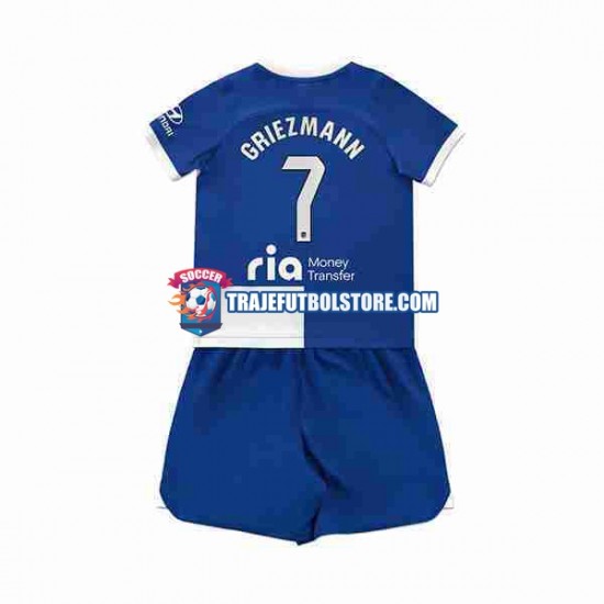 Camiseta 2ª Atlético Madrid 2 Antoine Griezmann 7 Niño 2023-2024 Manga Corta