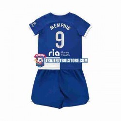 Camiseta 2ª Atlético Madrid 2 Memphis Depay 9 Niño 2023-2024 Manga Corta