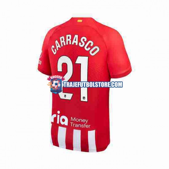 Camiseta 1ª Atlético Madrid 2 Yannick Carrasco 21 Hombre 2023-2024 Manga Corta