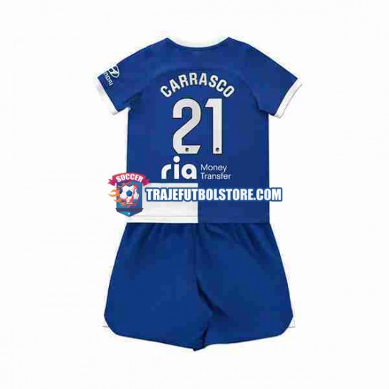 Camiseta 2ª Atlético Madrid 2 Yannick Carrasco 21 Niño 2023-2024 Manga Corta