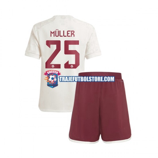 Camiseta 3ª Bayern de Múnich Thomas Muller 25 Niño 2023-2024 Manga Corta
