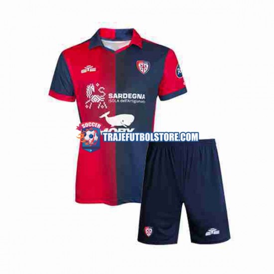Camiseta 1ª Cagliari Niño 2023-2024 Manga Corta