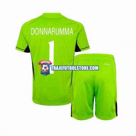 Camiseta 1ª Italia Donnarumma 1 Portero Niño 2023 Manga Corta