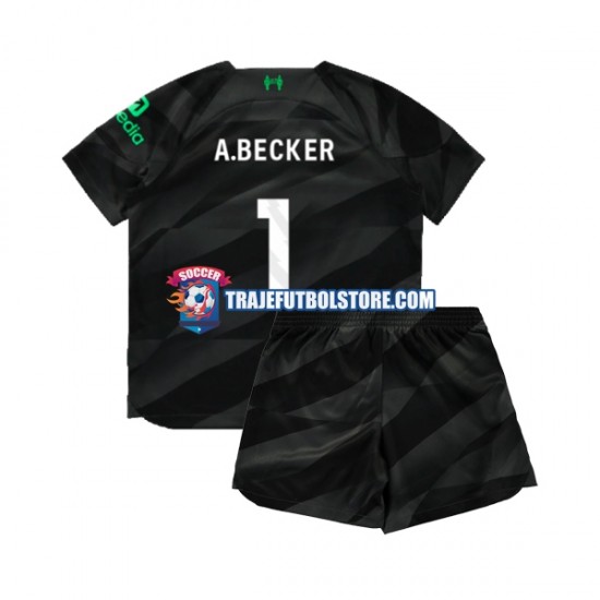 Camiseta 2ª Liverpool A.Becker 1 Portero Niño 2023-2024 Manga Corta