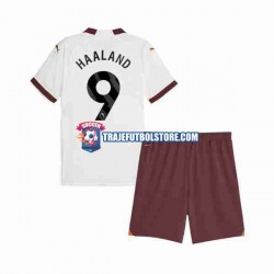 Camiseta 2ª Manchester City Erling Haaland 9 Niño 2023-2024 Manga Corta