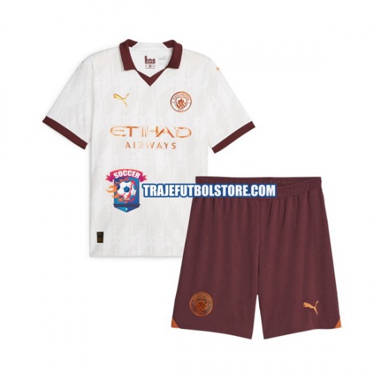 Camiseta 2ª Manchester City Niño 2023-2024 Manga Corta