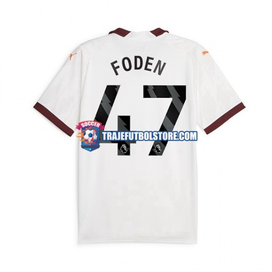 Camiseta 2ª Manchester City Phil Foden 47 Hombre 2023-2024 Manga Corta
