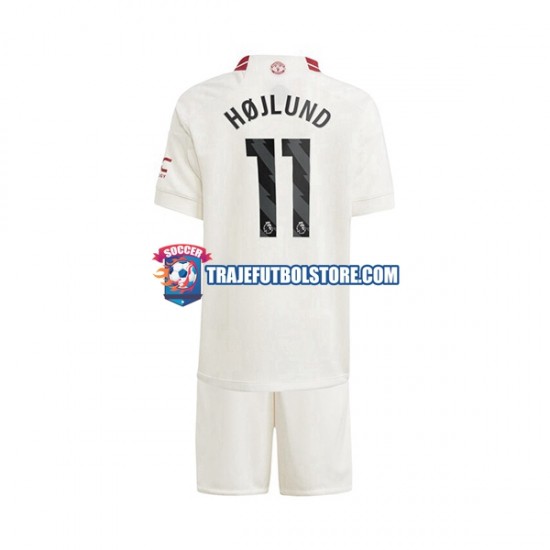 Camiseta 3ª Manchester United Rasmus Hojlund 11 Niño 2023-2024 Manga Corta