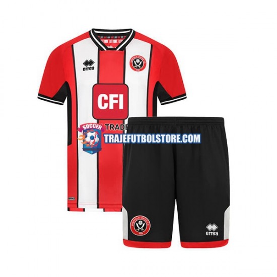 Camiseta 1ª Sheffield United Niño 2023-2024 Manga Corta