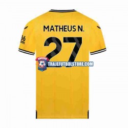 Camiseta 1ª Wolverhampton Wanderers Matheus Nunes 27 Hombre 2023-2024 Manga Corta
