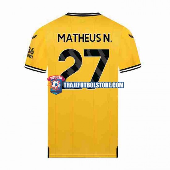 Camiseta 1ª Wolverhampton Wanderers Matheus Nunes 27 Hombre 2023-2024 Manga Corta