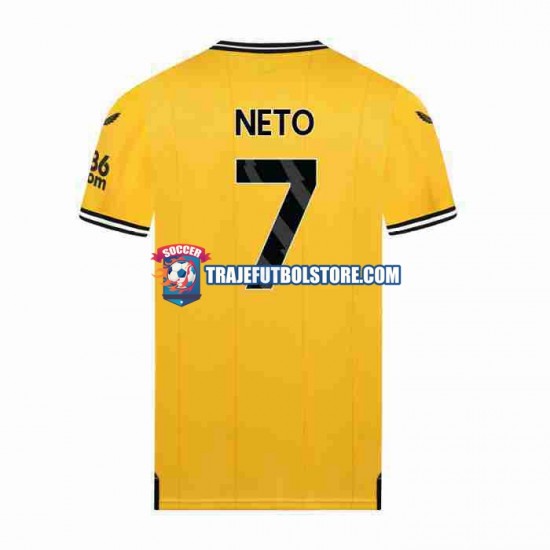 Camiseta 1ª Wolverhampton Wanderers NETO 7 Hombre 2023-2024 Manga Corta