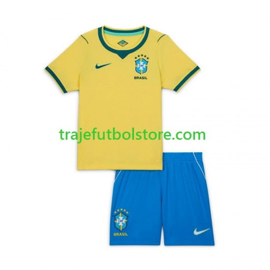 Camiseta 1ª Brasil Niño Copa Mundial 2026 Manga Corta
