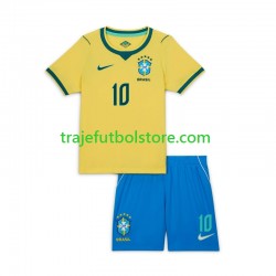 Camiseta 1ª Brasil Vinicius Junior 10 Niño Copa Mundial 2026 Manga Corta