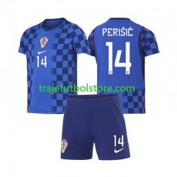 Camiseta 2ª Croacia Ivan Perisic 14 Niño Copa Mundial 2026 Manga Corta