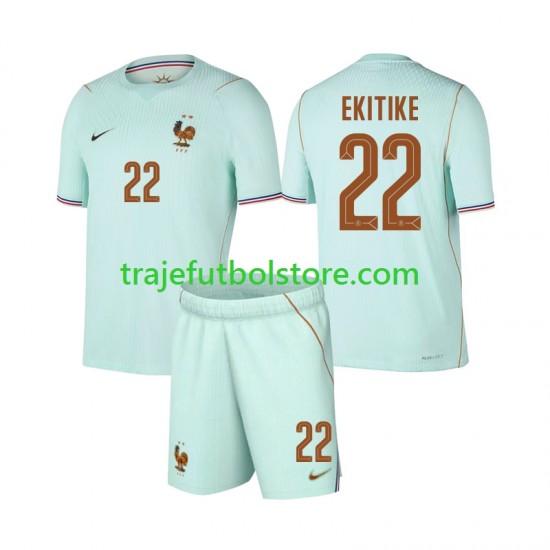 Camiseta 2ª Francia Hugo Ekitike 22 Niño Copa Mundial 2026 Manga Corta