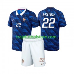 Camiseta 1ª Francia Hugo Ekitike 22 Niño Copa Mundial 2026 Manga Corta