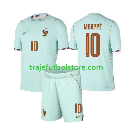 Camiseta 2ª Francia Mbappé Kylian 10 Niño Copa Mundial 2026 Manga Corta