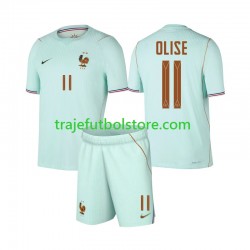 Camiseta 2ª Francia Michael Olise 11 Niño Copa Mundial 2026 Manga Corta