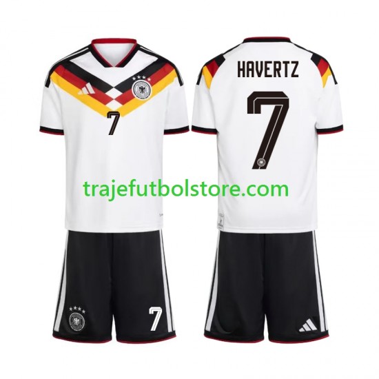 Camiseta 1ª Alemania Kai Havertz 7 Niño Copa Mundial 2026 Manga Corta