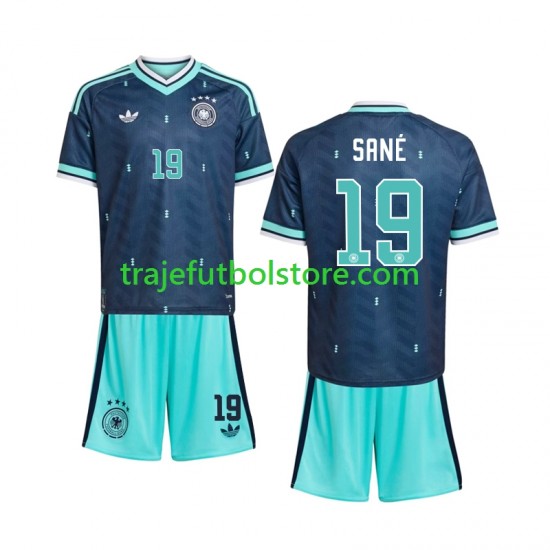 Camiseta 2ª Alemania Leroy Sane 19 Niño Copa Mundial 2026 Manga Corta