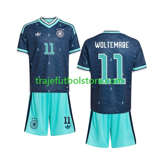 Camiseta 2ª Alemania Nick Woltemade 11 Niño Copa Mundial 2026 Manga Corta