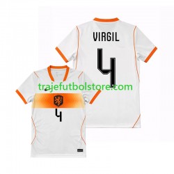 Camiseta 2ª Países Bajos Virgil van Dijk 4 Hombre Copa Mundial 2026 Manga Corta