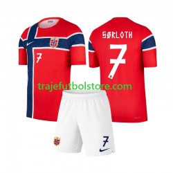 Camiseta 1ª Noruega Alexander Sorloth 7 Niño Copa Mundial 2026 Manga Corta