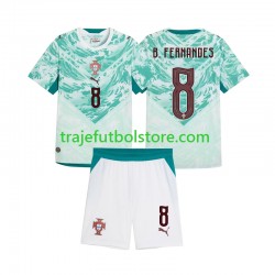 Camiseta 2ª Portugal Bruno Fernandes 8 Niño 2026 2027 Manga Corta