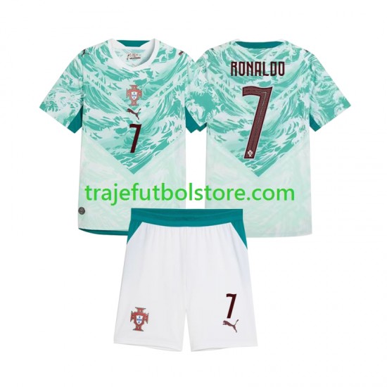 Camiseta 2ª Portugal Cristiano Ronaldo 7 Niño 2026 2027 Manga Corta