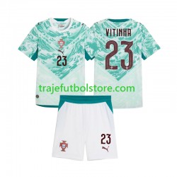 Camiseta 2ª Portugal Vitinha 23 Niño 2026 2027 Manga Corta