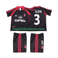 Camiseta 3ª AC Milan MALDINI 3 2000 2001 Retro Niño Manga Corta