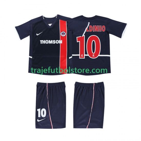 Camiseta 1ª AC Milan RONALDINHO 10 2003 Retro Niño 2002 Manga Corta