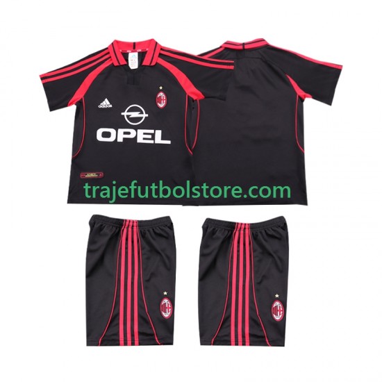 Camiseta 3ª AC Milan 2000 2001 Retro Niño Manga Corta