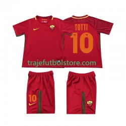 Camiseta 1ª AS Roma Totti 10 2017-2018 Retro Niño Manga Corta