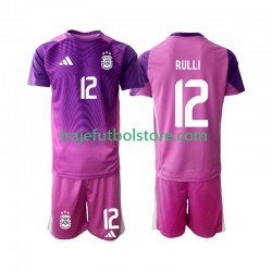 Camiseta 1ª Argentina Geronimo Rulli 12 Portero Niño 2025 Manga Corta
