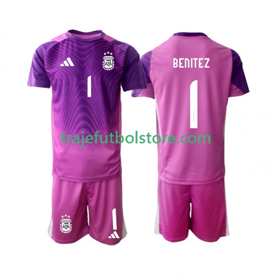 Camiseta 1ª Argentina Walter Daniel Benitez 1 Portero Niño 2025 Manga Corta