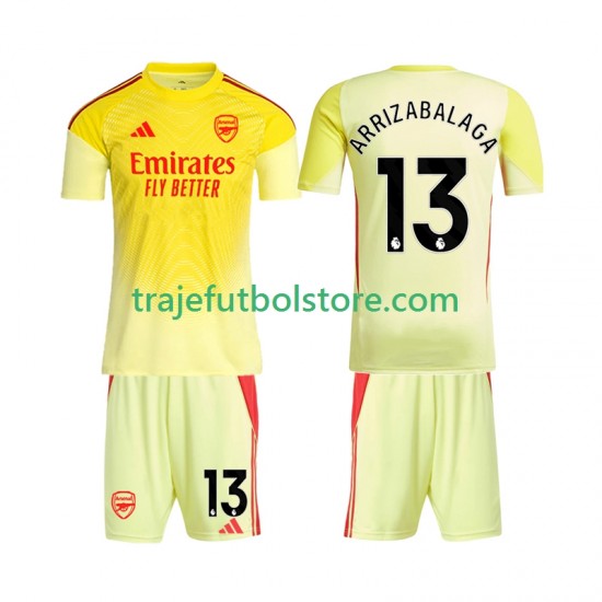 Camiseta 1ª Arsenal Kepa Arrizabalaga 13 Portero Niño 2025-2026 Manga Corta