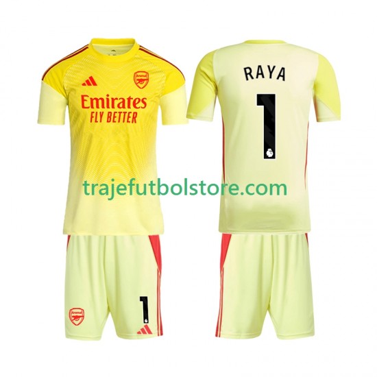 Camiseta 1ª Arsenal Raya 1 Portero Niño 2025-2026 Manga Corta